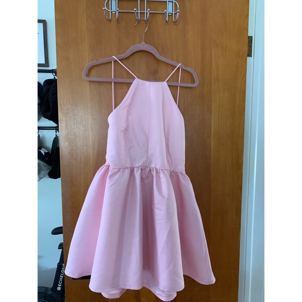 Baby pink skater dress